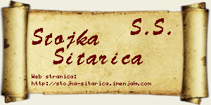 Stojka Sitarica vizit kartica